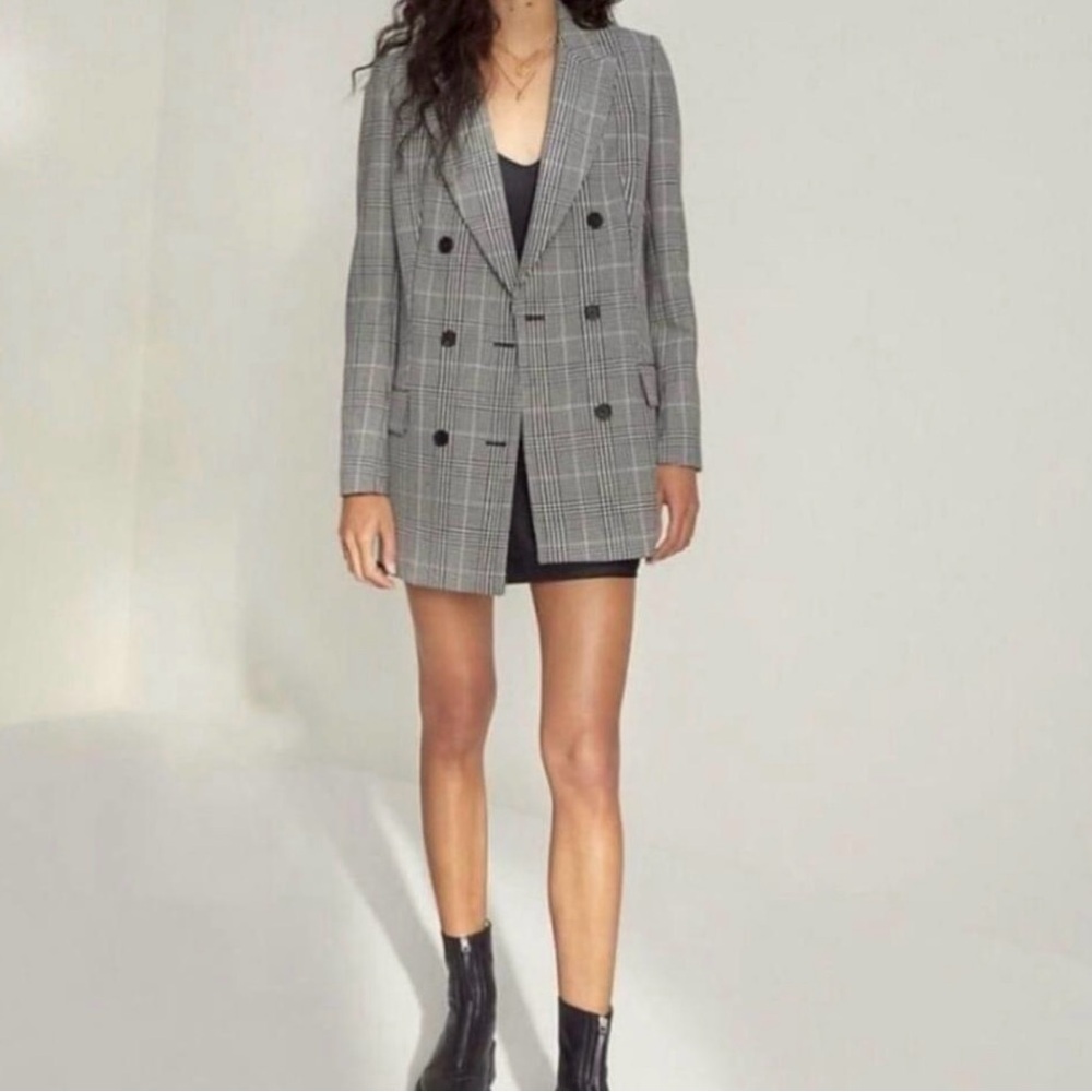 Aritzia Wilfred Plaid Margaux Blazer Jacket Size 6